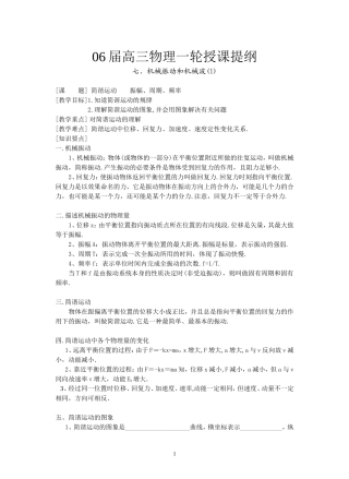 1--简谐运动      振幅、周期、频率