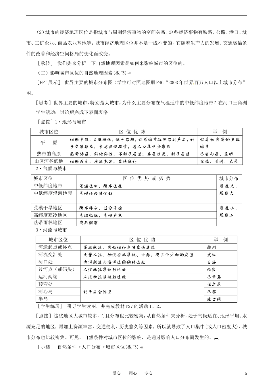 2-1城市空间结构 教案_第3页