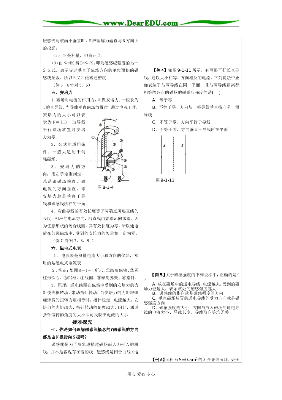 09高考物理一轮复习教学案第八章 磁场_第3页
