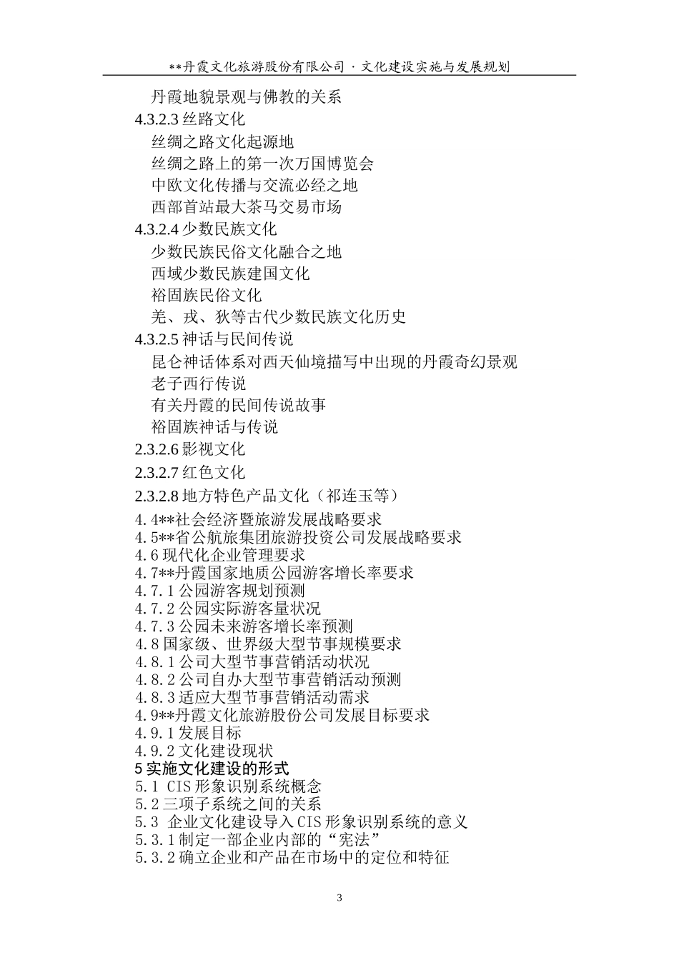 丹霞文化旅游股份有限公司文化建设实施与发展规划_第3页