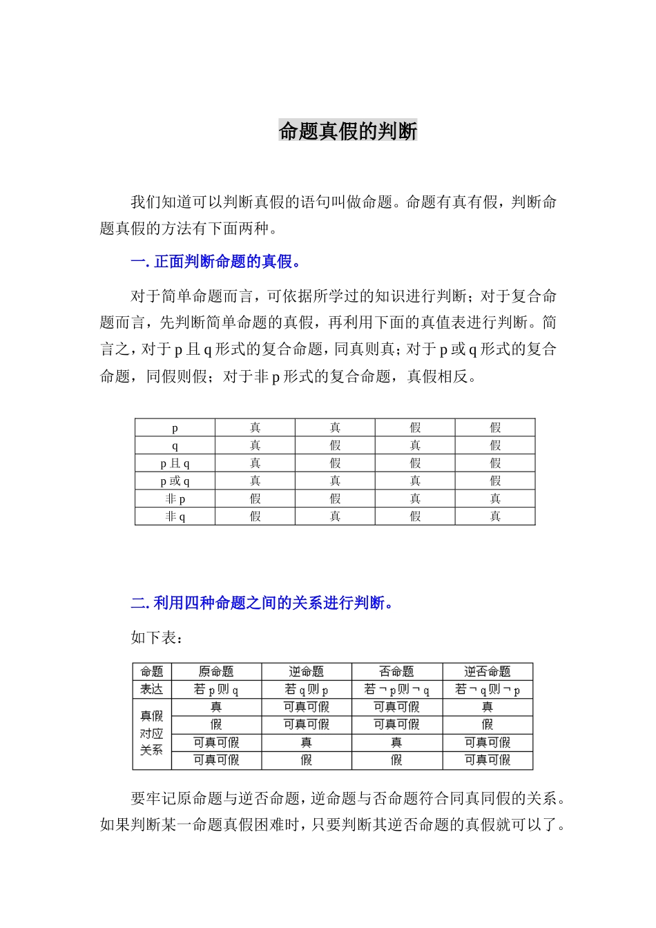 2008高考数学第一轮专题复习 判断命题的真假教案_第1页