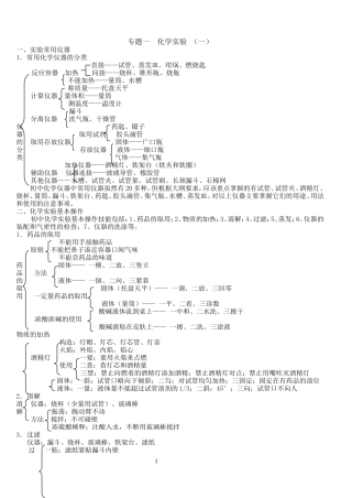 化学实验知识点梳理汇总