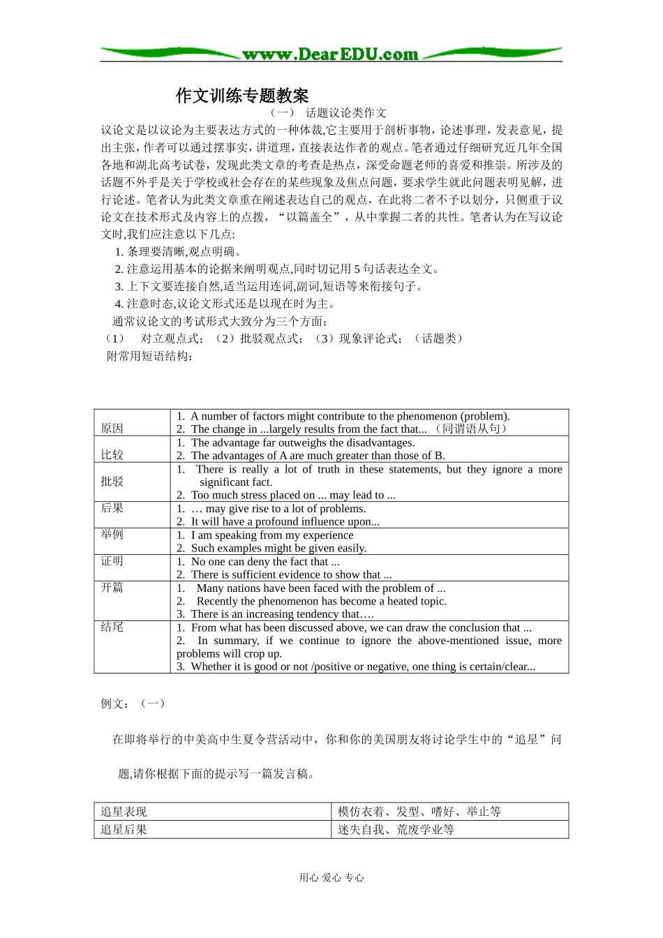 2008高三英语作文训练专题教案_第1页