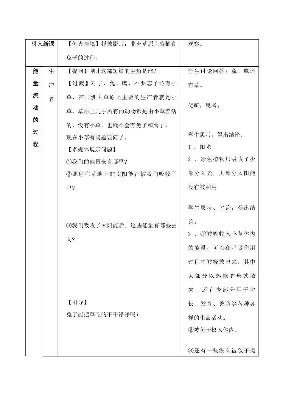 2006年浙江省高中生物生态系统的能量流动教学设计 浙教版_第3页