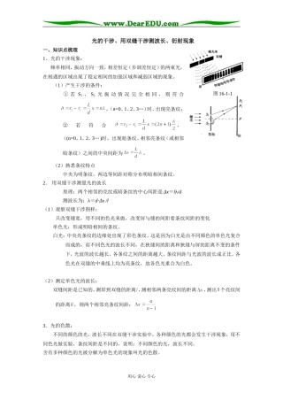 2009届高三第一轮复习——光的干涉 教案22