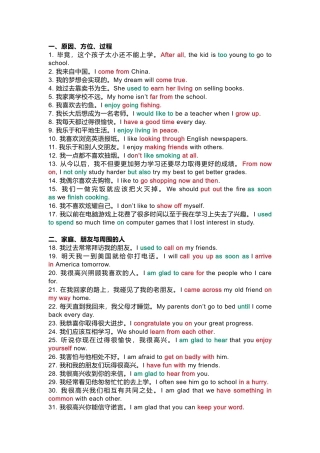 初中英语300个常考短语在句子中的用法
