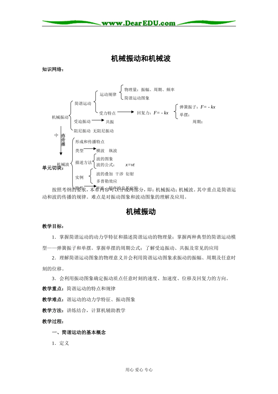 2009届高三第一轮复习——机械振动和机械波 教案09_第1页