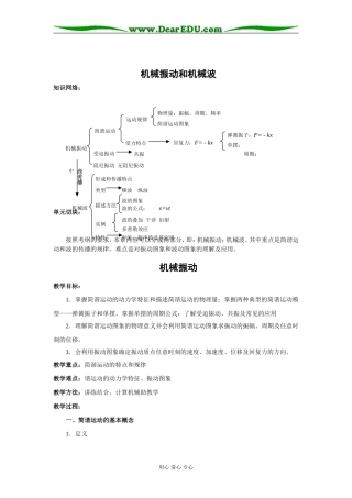 2009届高三第一轮复习——机械振动和机械波 教案09