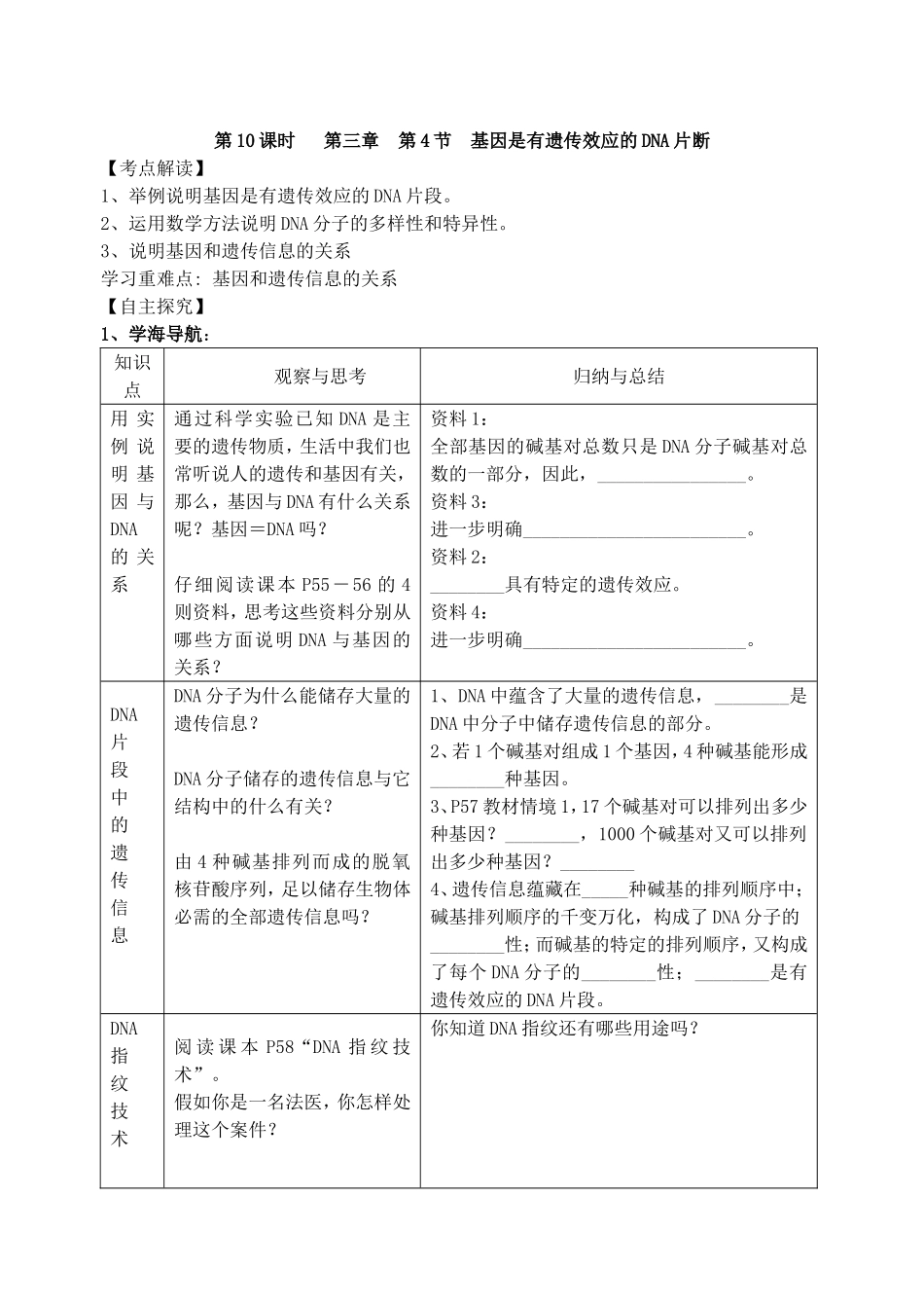 2008江苏省东海高级中学高考生物必修2教学案[整理21套]人教版 (10)_第1页