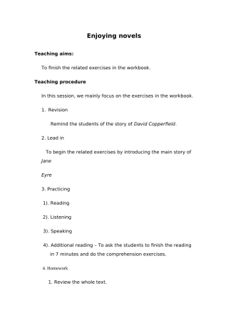 2009广东英语高考一轮复习模块10教案 Reading task新人教版