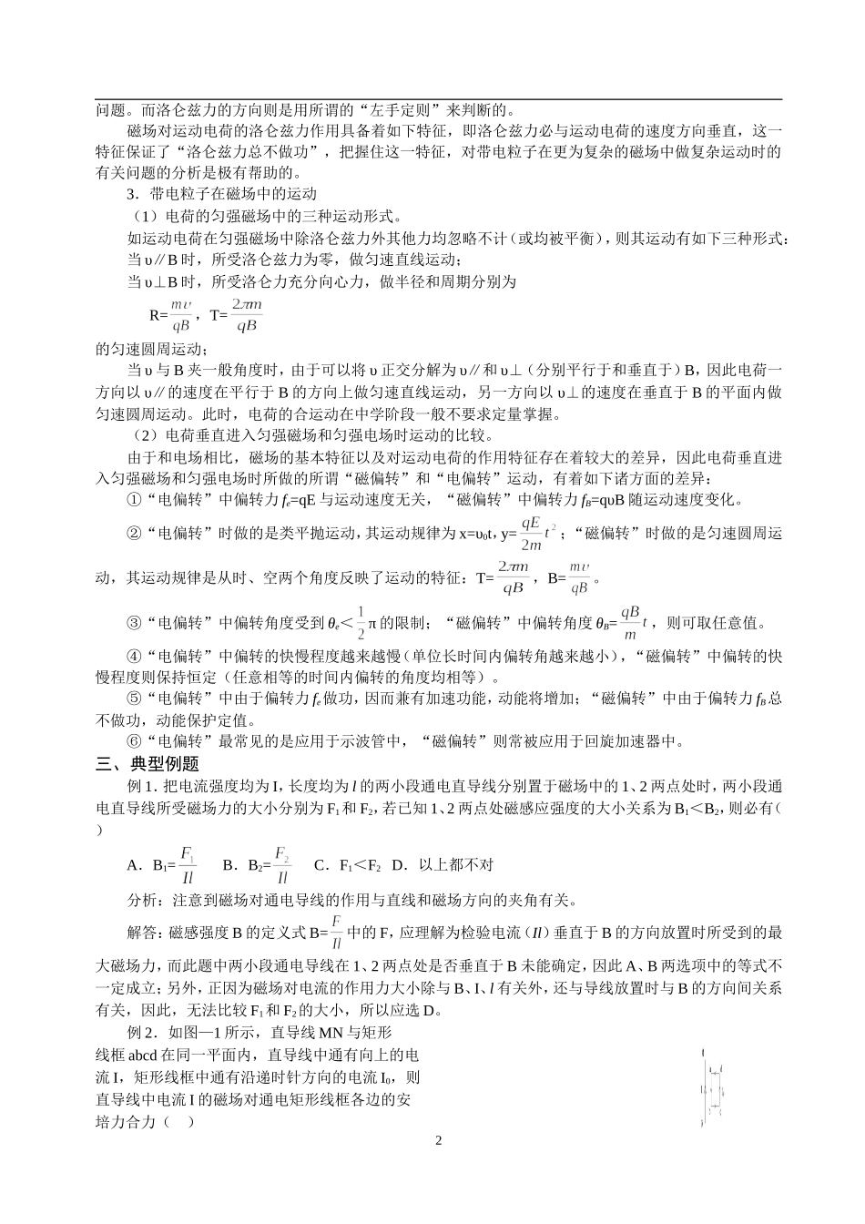 2007年高考第一轮复习之十四磁 场_第2页