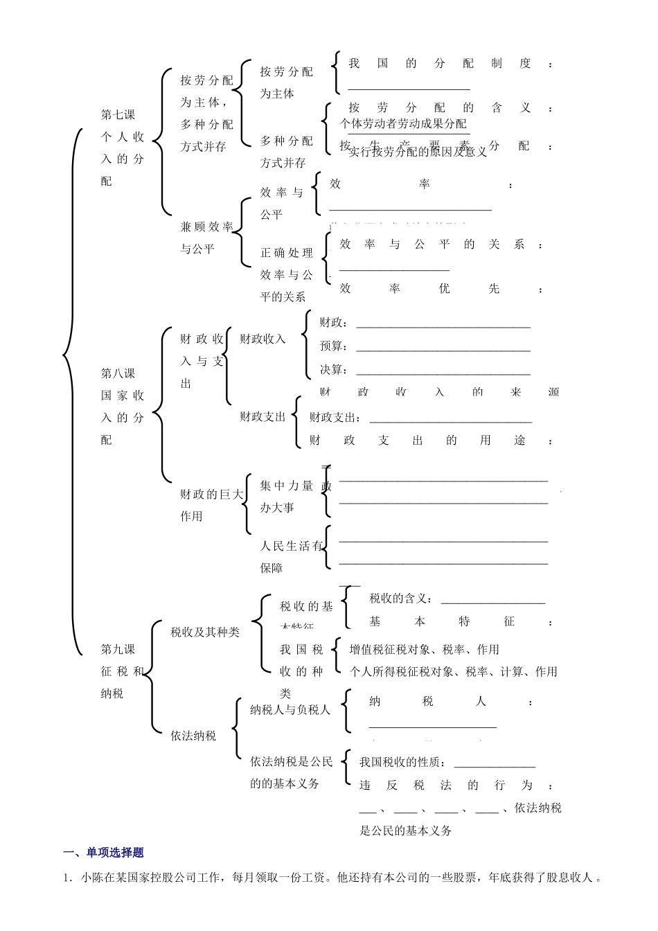 2008年高考复习 经济生活 收入与分配复习学案_第2页