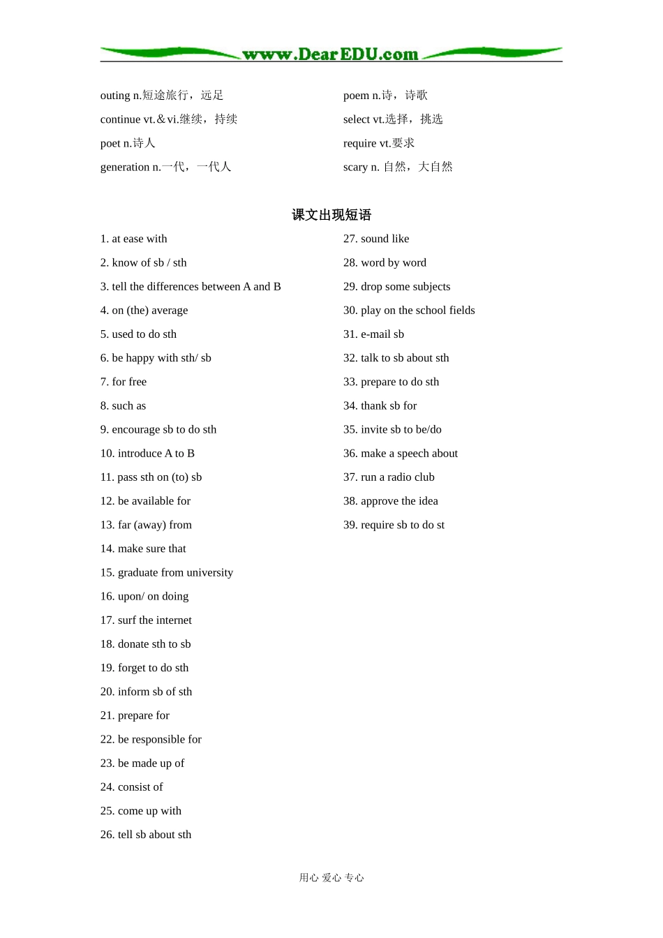 2009届高三英语第一轮复习教案附练习（共三单元，38页）_第2页