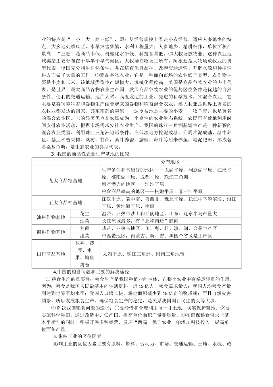 2009年高考地理三轮冲刺复习指导学案-专题七农业生产与工业生产_第2页