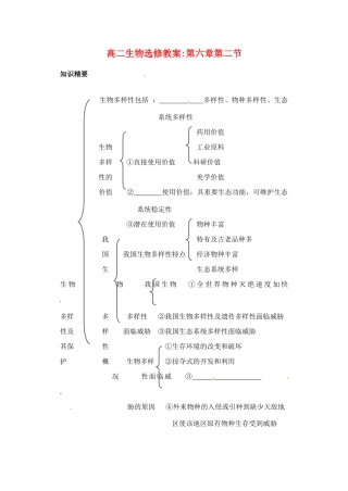 2010-2011学年高二生物第六章第二节教案 苏教版选修1