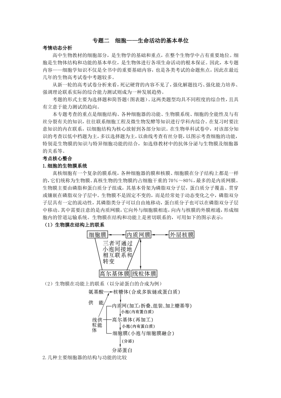 2008年高中总复习 细胞——生命活动的基本单位_第1页