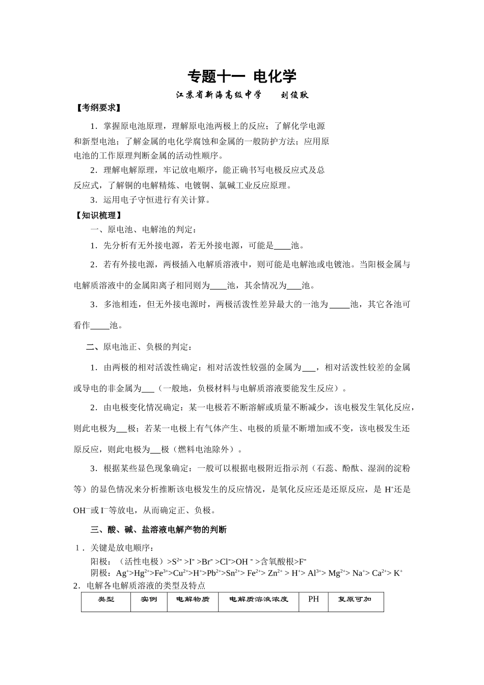 2008年江苏连云港市二轮化学专题复习最新教学案汇编（11）_第1页