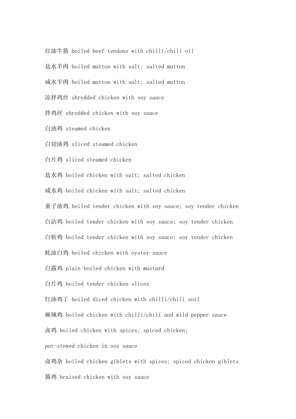 中西餐菜名中英文对照_第2页