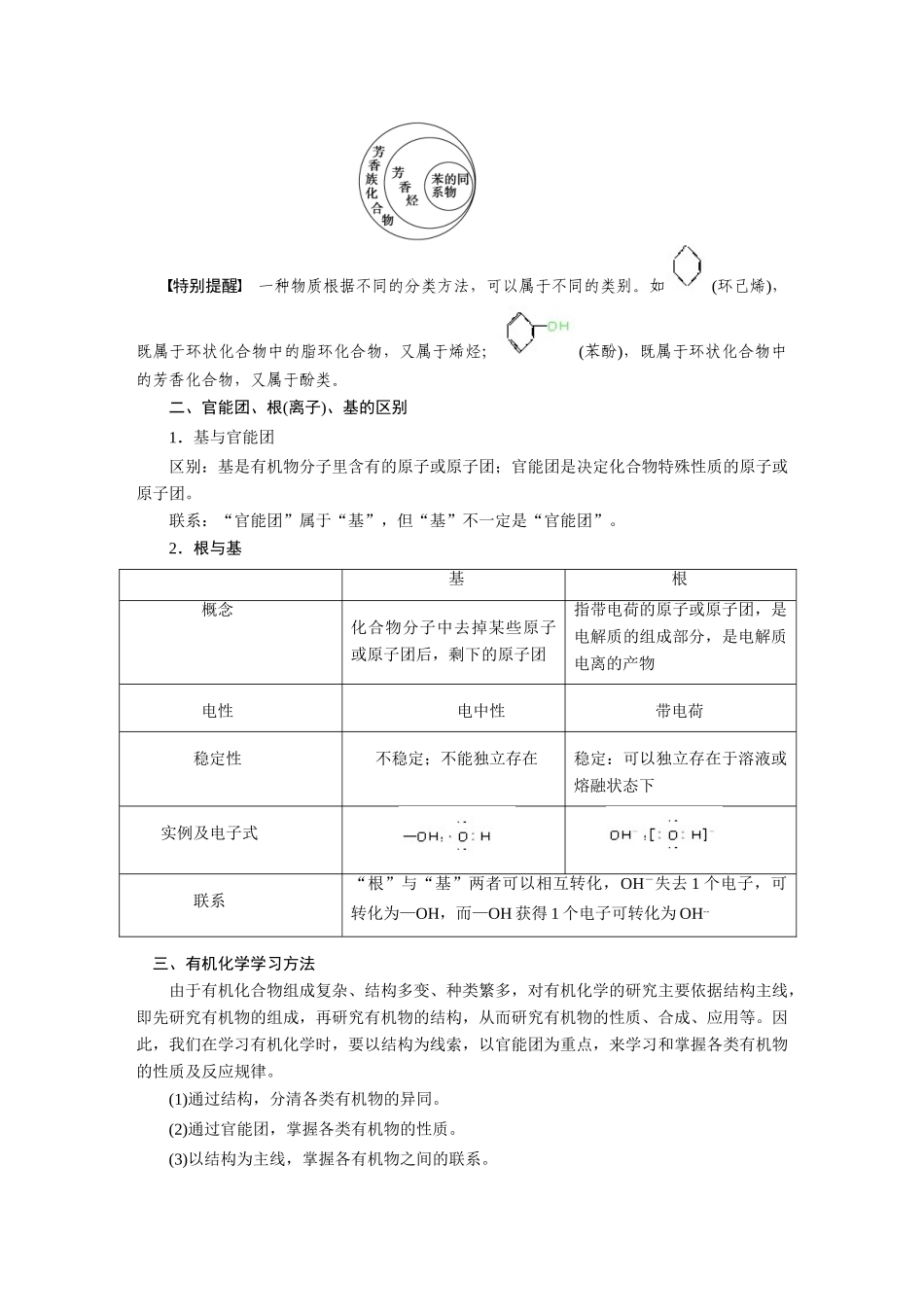 2010-2011学年高中化学 第一章 第一节 有机化合物的分类同步学案 新人教版选修5_第2页