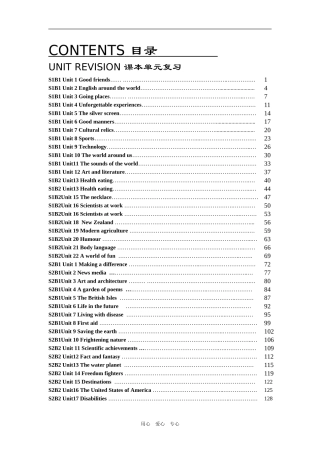2009年高考英语总复习 目录