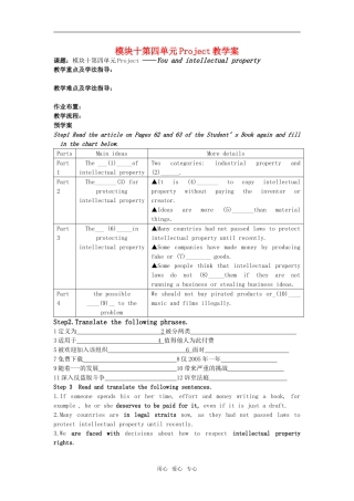 2009-2010年江苏省高三英语第四单元Project教学案牛津模块十