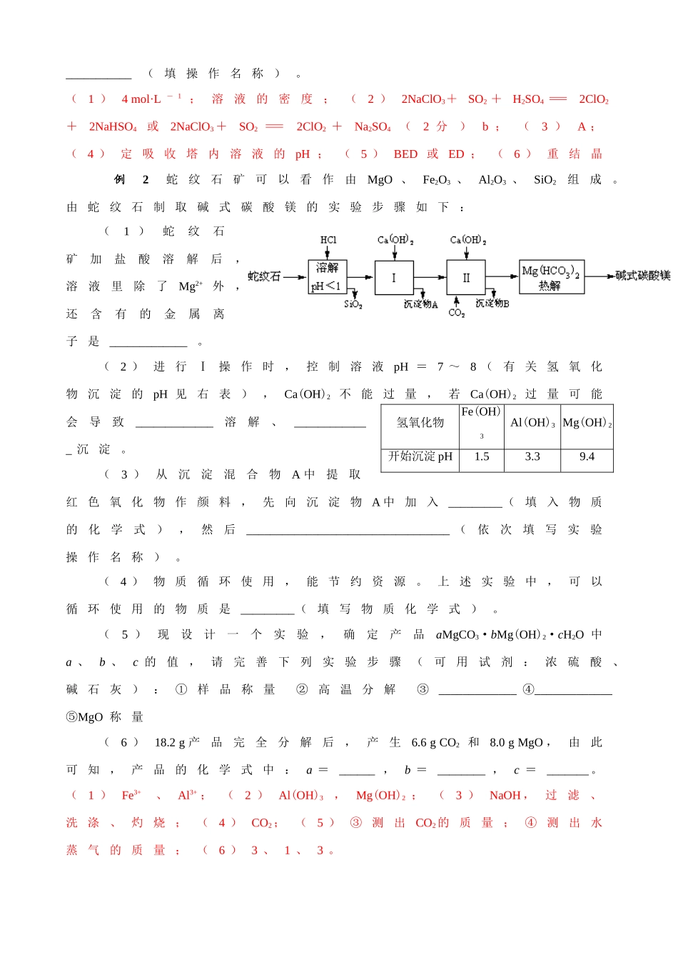 2008届江苏省锡山高级中学高三化学复习学案无机工业生产推断题_第3页