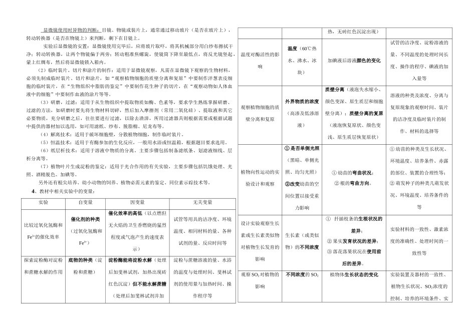 2008年江苏地区高考一轮复习生物实验复习专题教案_第2页