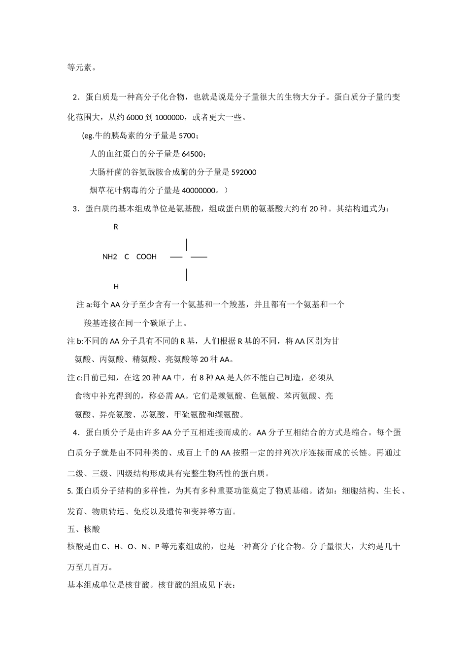 2010届大纲版高三生物一轮复习教案（4）：构成细胞的化合物（下）_第2页