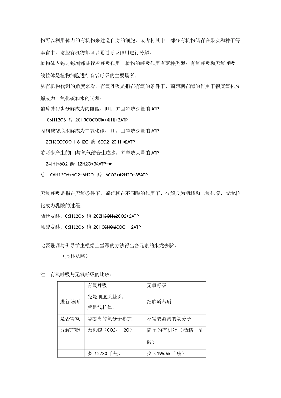2010届大纲版高三生物一轮复习教案（14）：有机物的代谢（下）_第2页