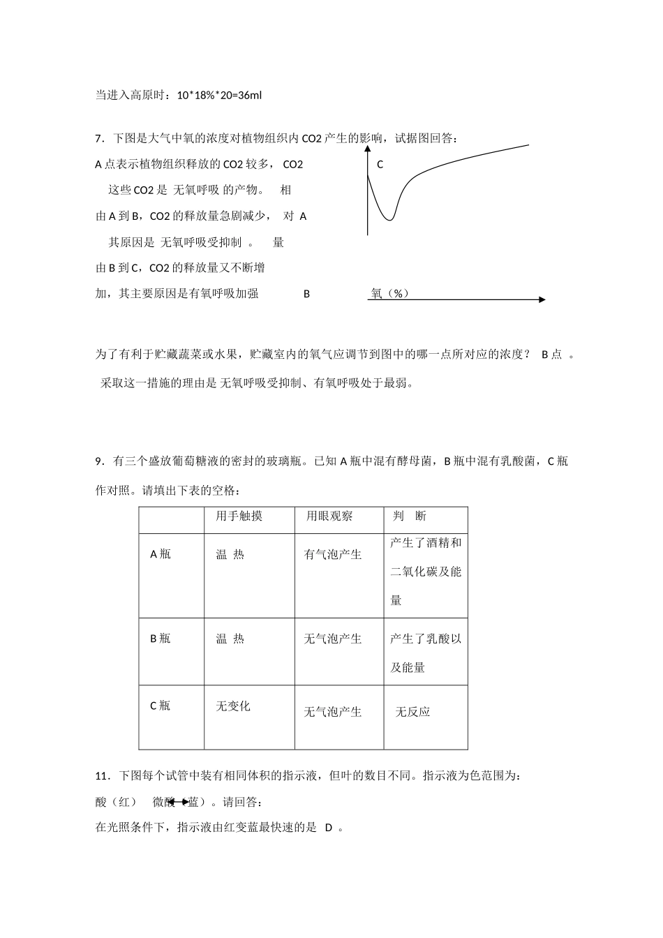 2010届大纲版高三生物一轮复习教案（27）：新陈代谢练习分析_第2页