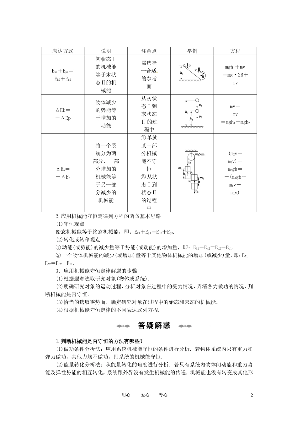 2010-2011学年高中物理 第七章 机械能守恒定律 第8节同步学案 新人教版必修2_第2页