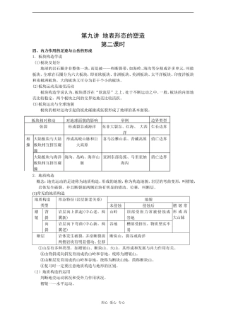 2010届高三地理高考新课标版自然地理一轮复习教案十四：地表形态的塑造（2）