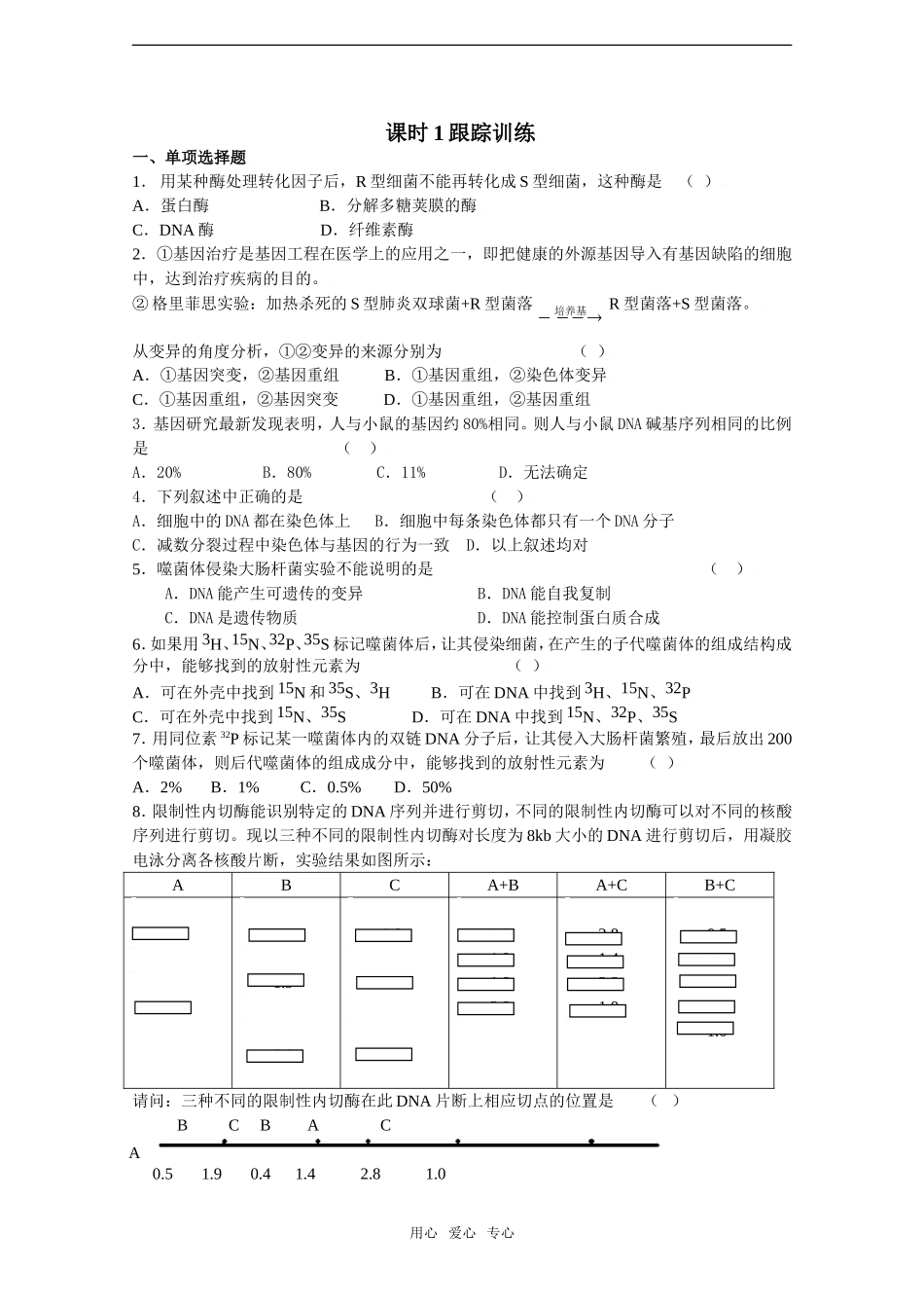 2010届高考生物一轮复习精选学案_ DNA是主要的遗传物质_第2页