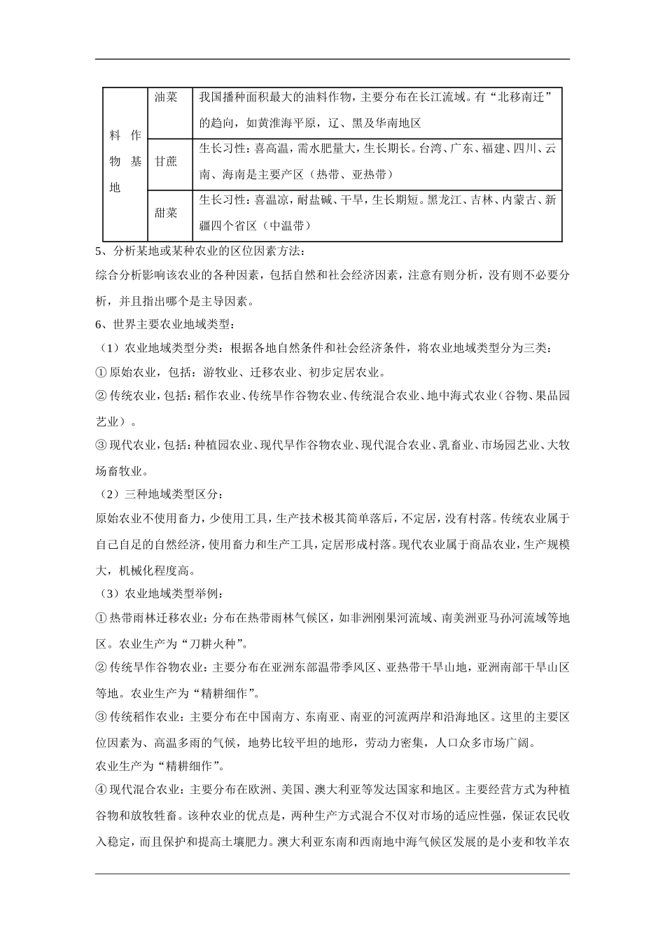 2010届高三地理总复习教案：农业与区位（旧人教）_第3页