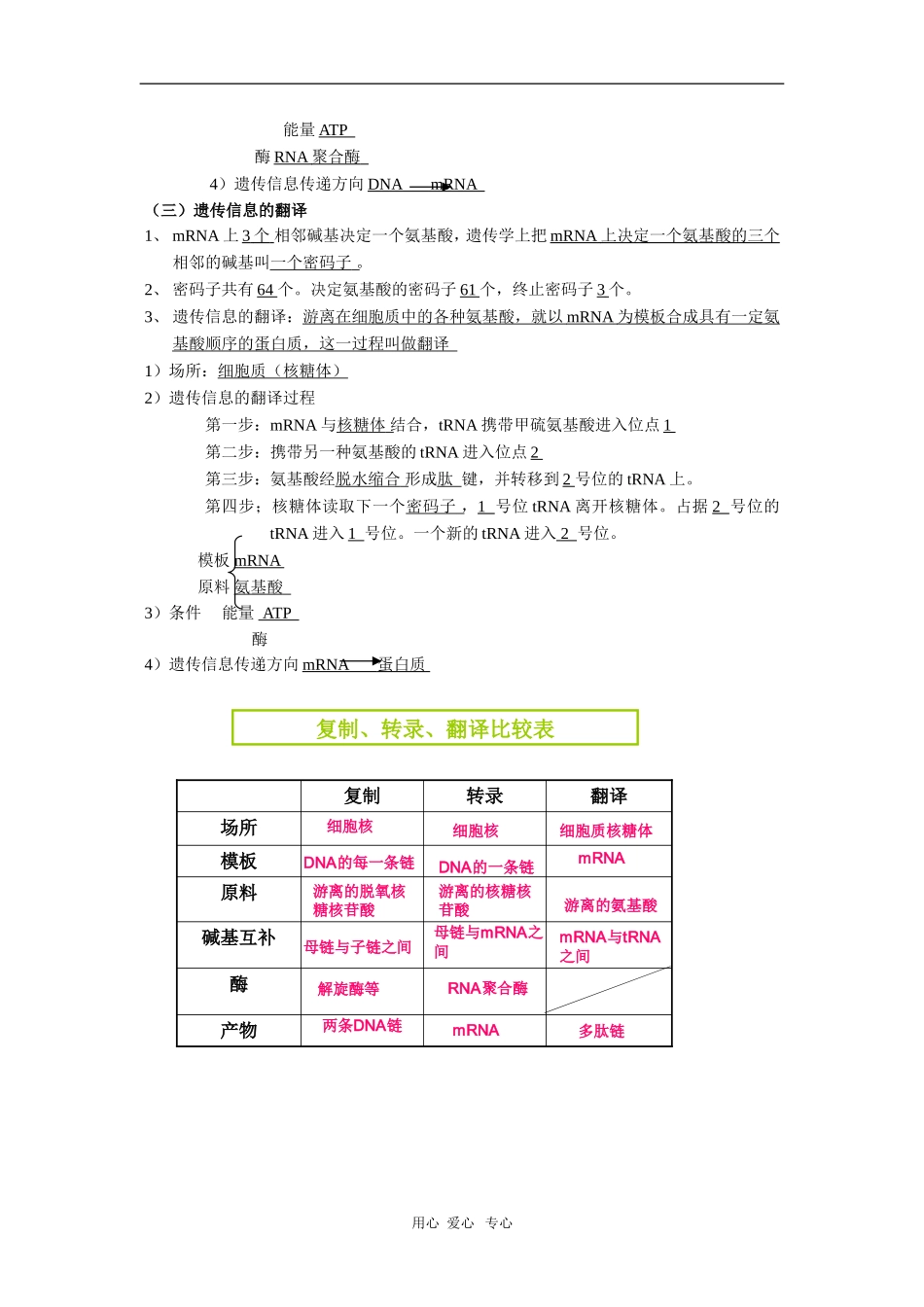 2010届高三复习生物学案：遗传信息的表达—RNA和蛋白质的合成_第2页