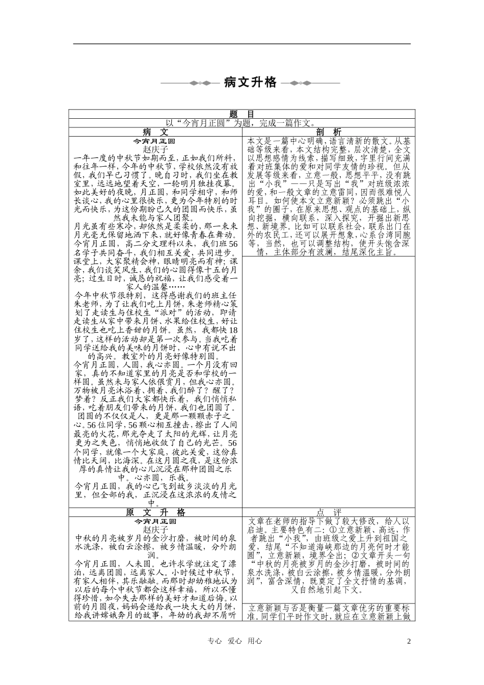 2010-2011学年高中语文同步精品学案 第一单元 单元写作 新人教版必修1_第2页