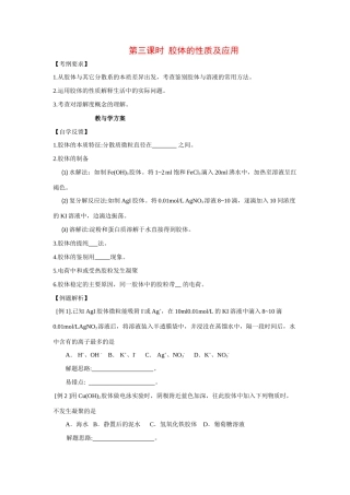 2010届高三化学一轮复习精品教学案+分层练习  电化学原理   胶体的性质及应用
