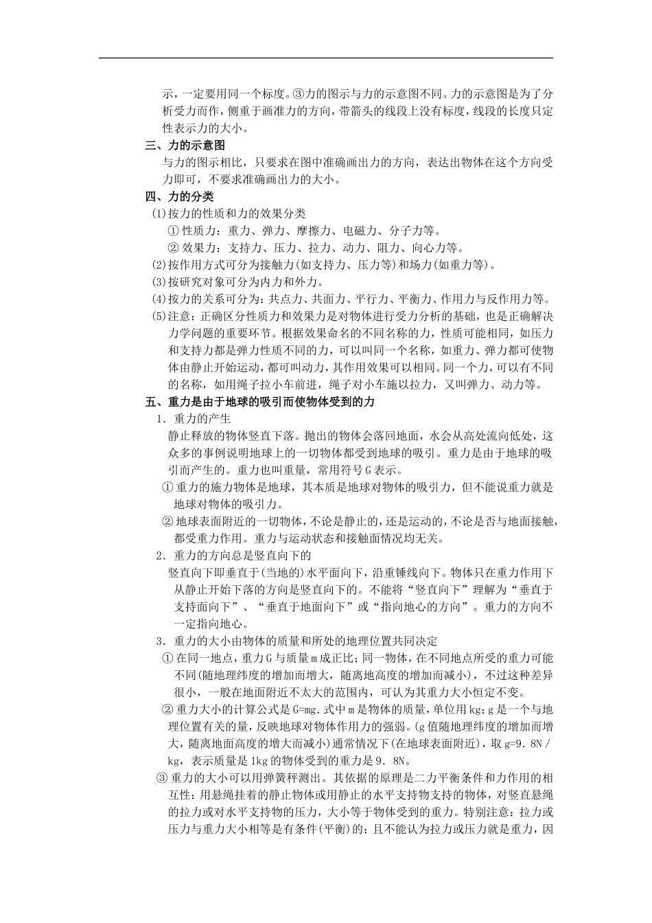 2010届高考物理同步复习资料学案3.1《重力 基本相互作用》学案_第2页