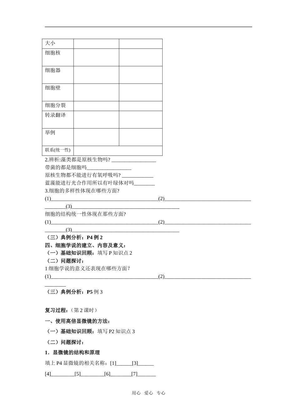 2010届高三生物高考一轮复习教学案（共124页）人教版必修1_第2页