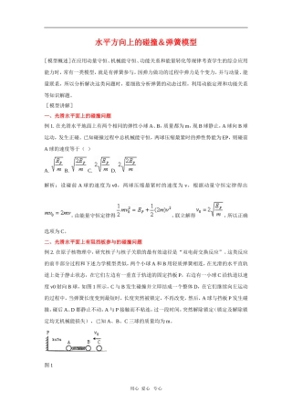 2010年高三物理高考总复习学案18：水平方向上的碰撞＆弹簧模型