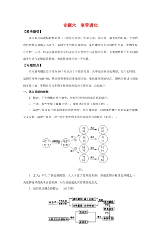 2010届高三生物专题复习教案：变异进化