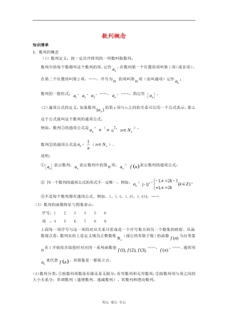 2010届高三数学高考复习必备：数列 素材