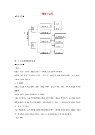 2010届高三数学上学期一轮复习数学教学案与抢分训练---合情推理和演绎推理.