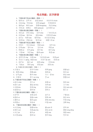 2010年高三语文高考备考专题：汉字拼音