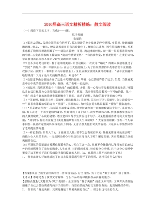 2010届高三语文精析精练：散文阅读