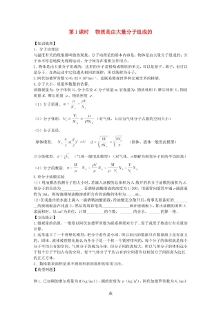 2010届高三物理一轮复习3-3热学复习学案人教版