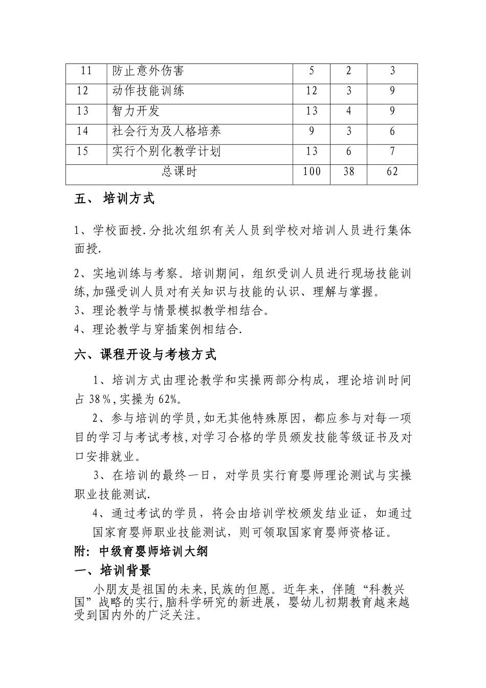 2025年中级育婴师培训计划_第2页