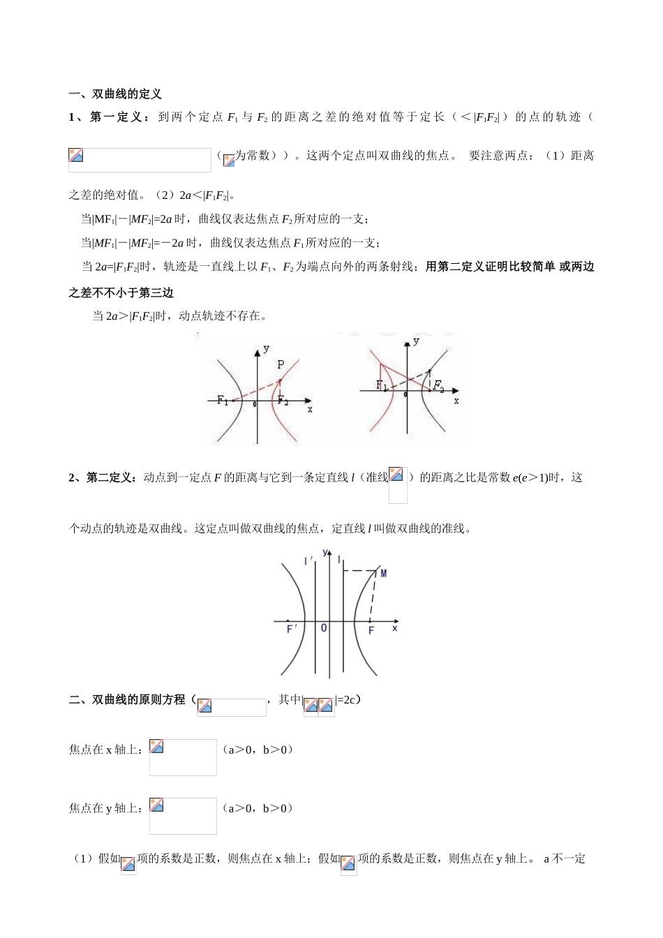 2025年双曲线知识点总结及练习题_第1页