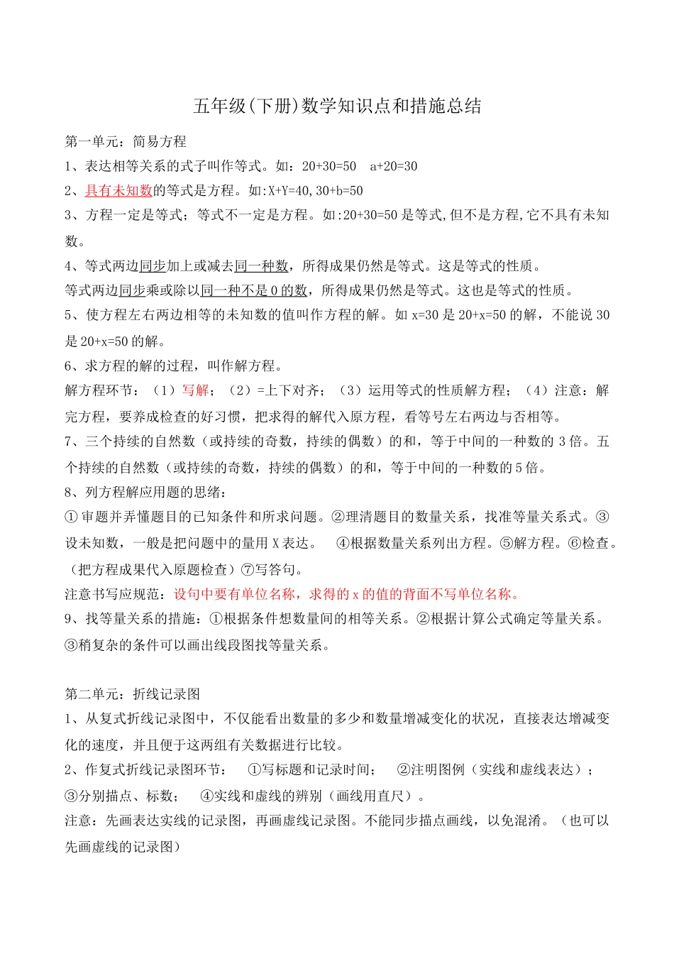 2025年苏教版五年级下册数学知识点总结_第1页
