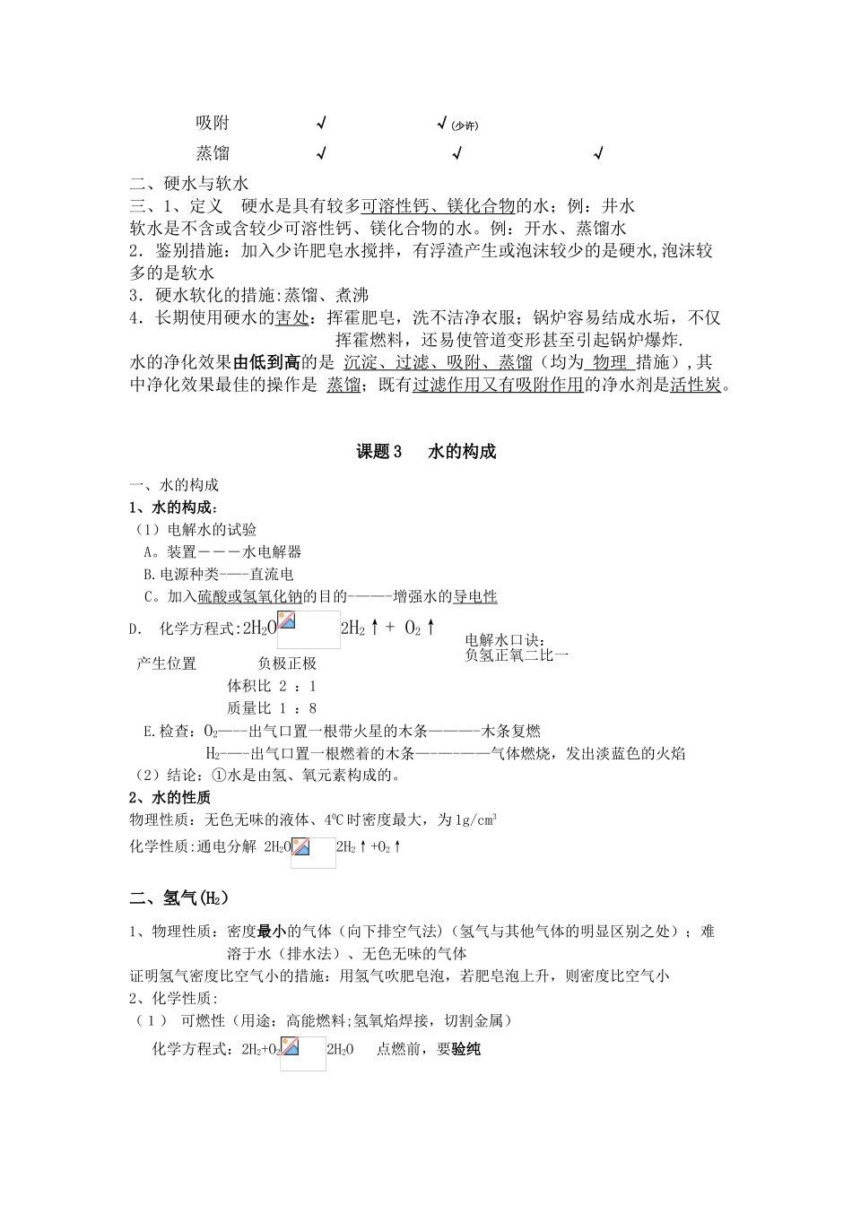 2025年人教版初三化学第四章自然界的水知识点总结_第2页